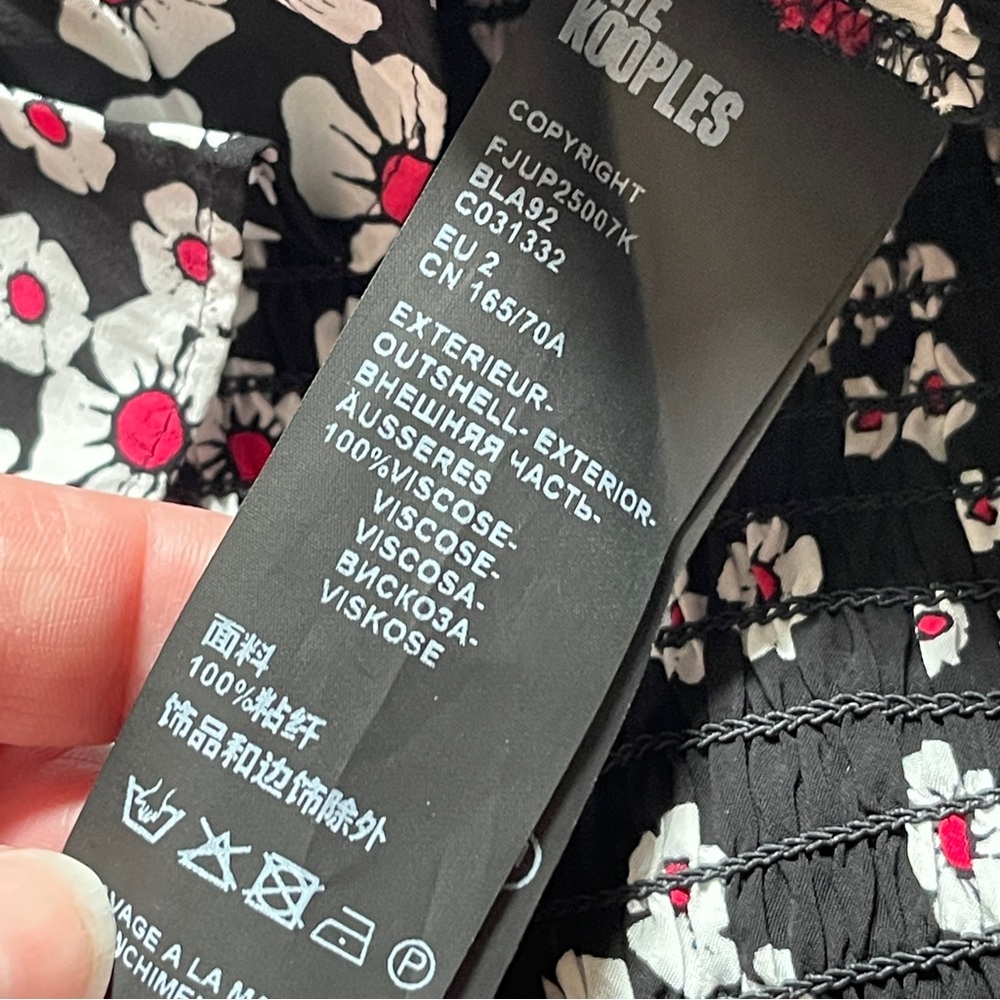 NWT THE KOOPLES Floral Smocked Mini Skirt, SMALL $210 - Picture 6 of 7